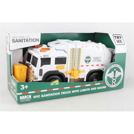 Daron Worldwide Trading NY206006 7 X 12 In. NYC Sanitation Garbage Truck With Lights & Sound